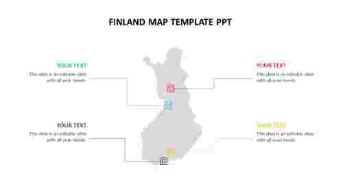 Finland map template ppt